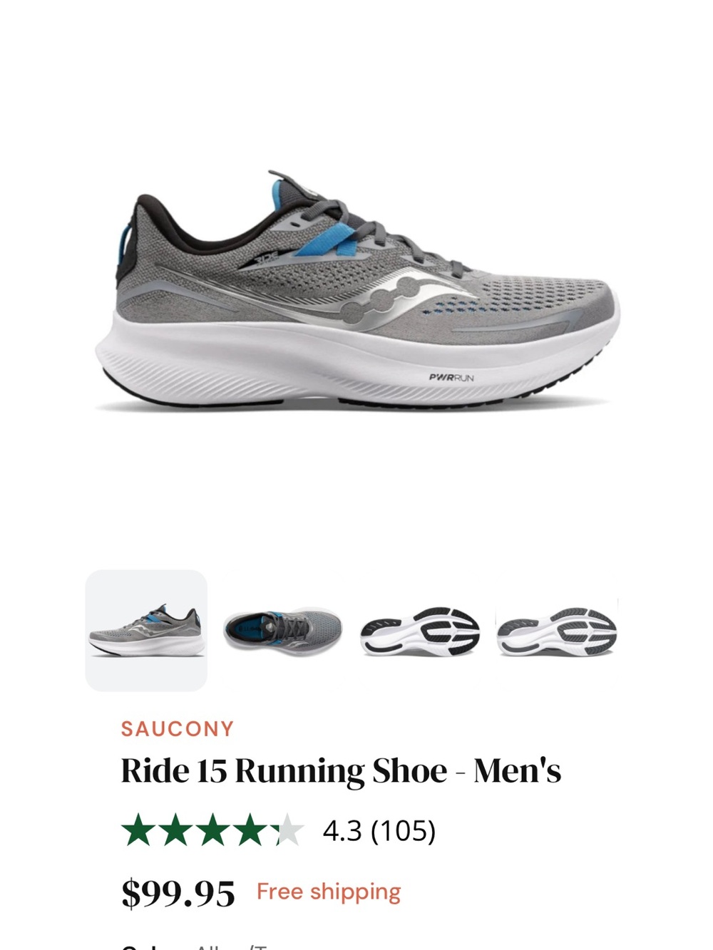 Saucony Men’s Running Shoe - Size 13